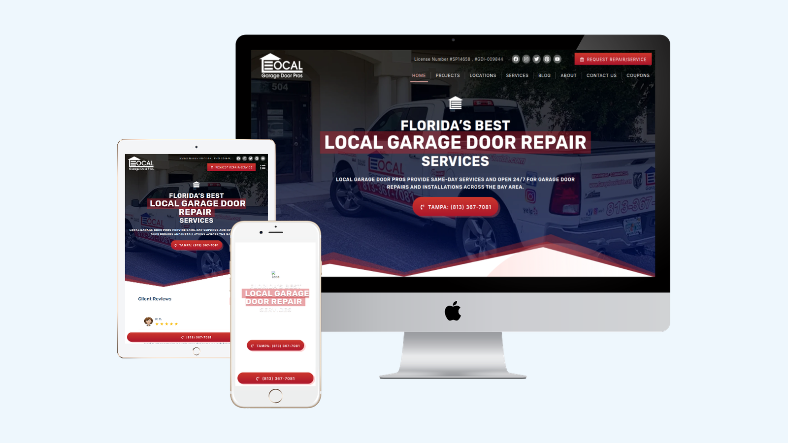 Garage Door website design example